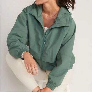 Old Navy Active | Silver Fern Hooded Mesh Lined Water-resistant  Zip Up Jacket